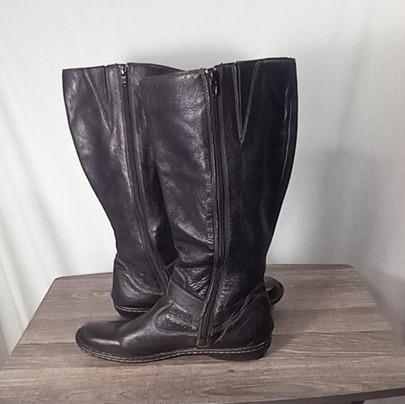 B.O.C Black Faye Leather Riding Boots Size 11M - Picture 2 of 7